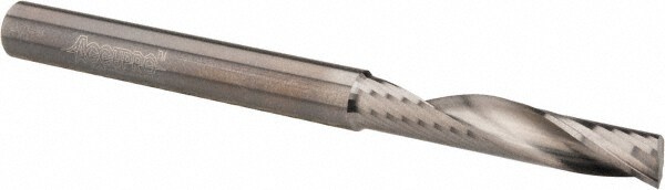 Spiral Router Bit: 0.25" Dia, 1.25" LOC, 1/4" Shank Dia, Upcut