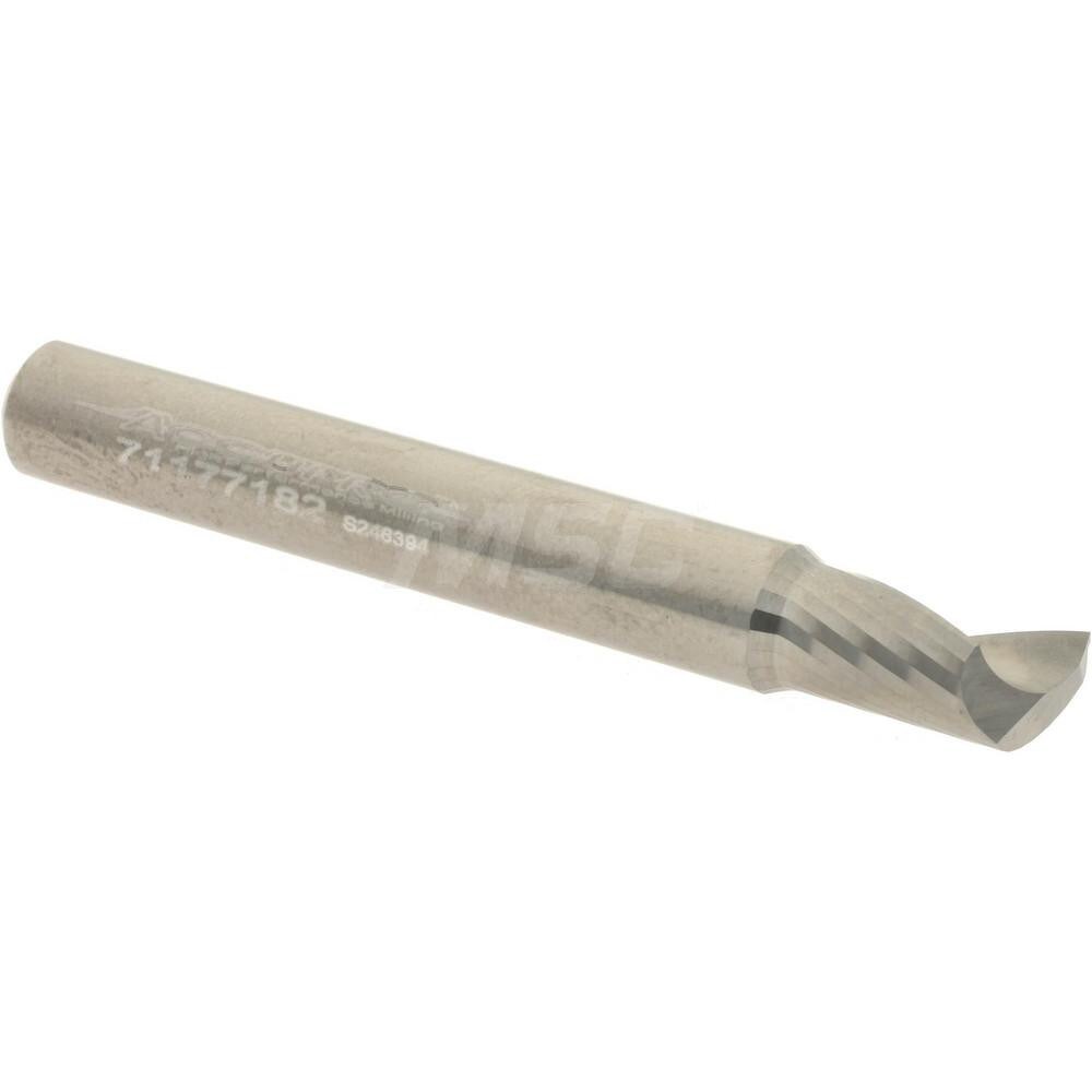 Spiral Router Bit: 0.25" Dia, 0.375" LOC, 1/4" Shank Dia, Upcut