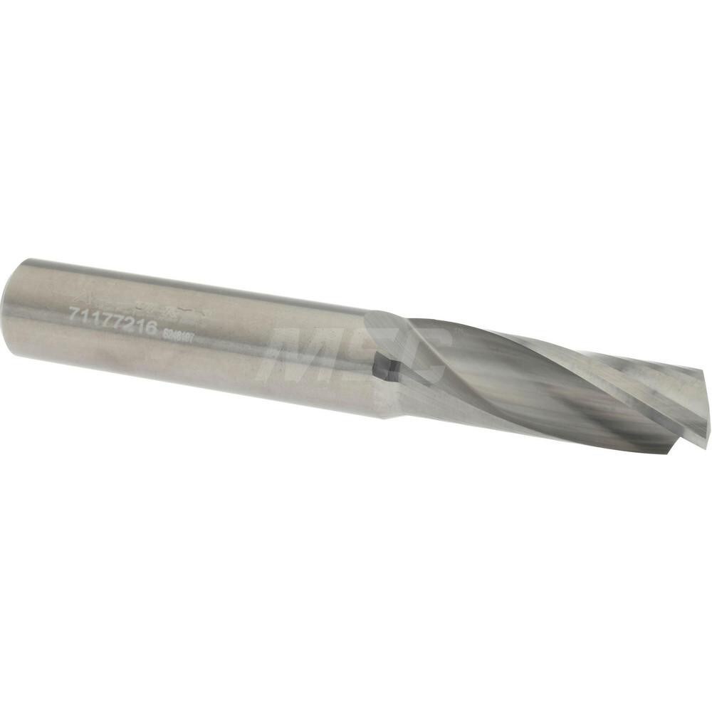 Spiral Router Bit: 0.5" Dia, 1.375" LOC, 1/2" Shank Dia, Upcut