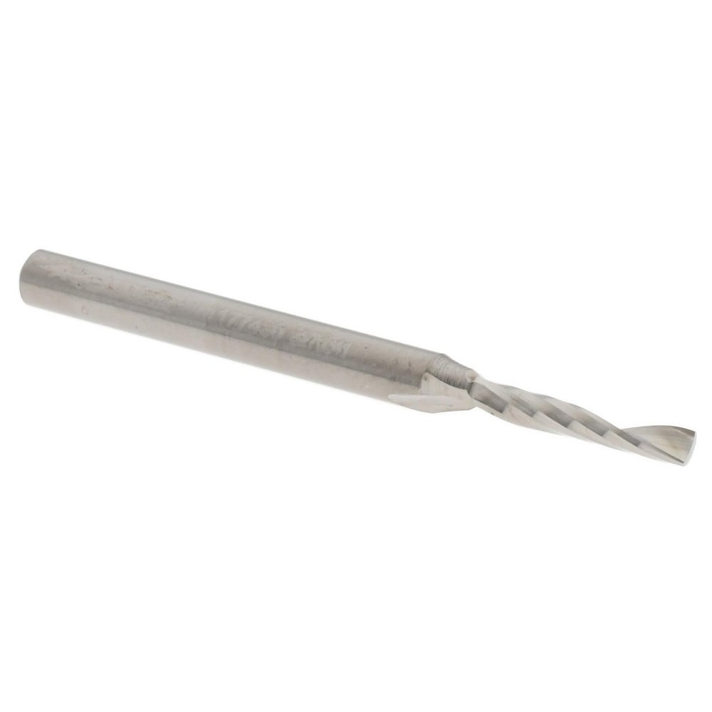 Spiral Router Bit: 2 mm Dia, 10 mm LOC, 3 mm Shank Dia, Upcut