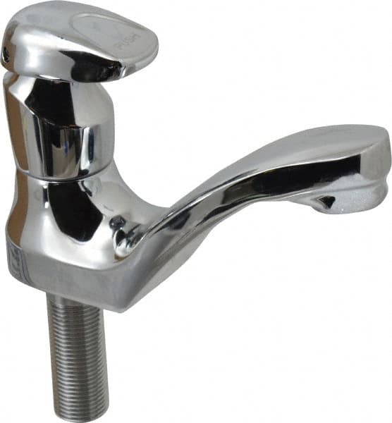 Knob Metering Handle, Round Deck Plate, Single Mount Bathroom Faucet