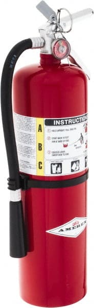 Fire Extinguisher: Class ABC, Dry Chemical, 5" Dia, 10 lb Capacity