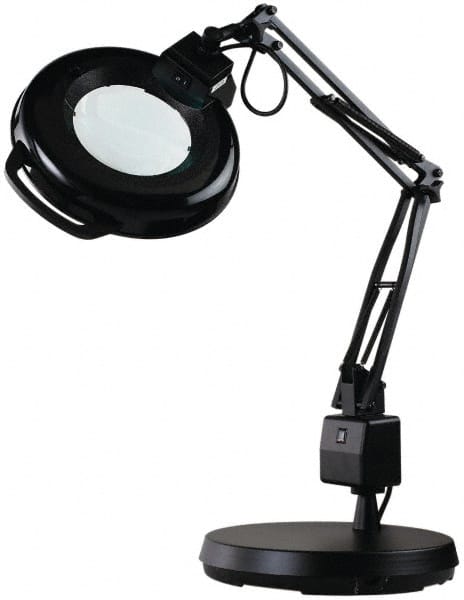 Value Collection 38, Swing Arm, Clamp on, Fluorescent, Black, Magnifying  Task Light 22 Watt, 120 Volt, 1.75x Magnification, 5 Wide, 5 Long