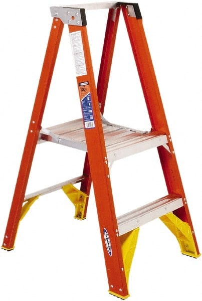 Werner P6202 2-Step Ladder: Fiberglass, Type IA, 48" OAH 