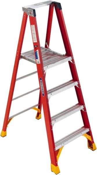 Werner P6204 3-Step Ladder: Fiberglass, Type IA, 72" OAH 