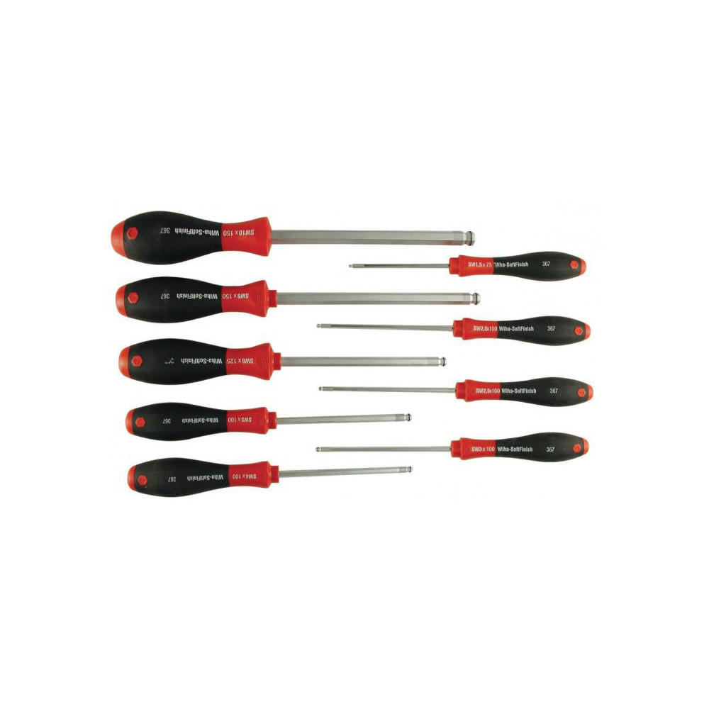 Screwdriver Set: 9 Pc, Ball Hex - Includes (9) Hex