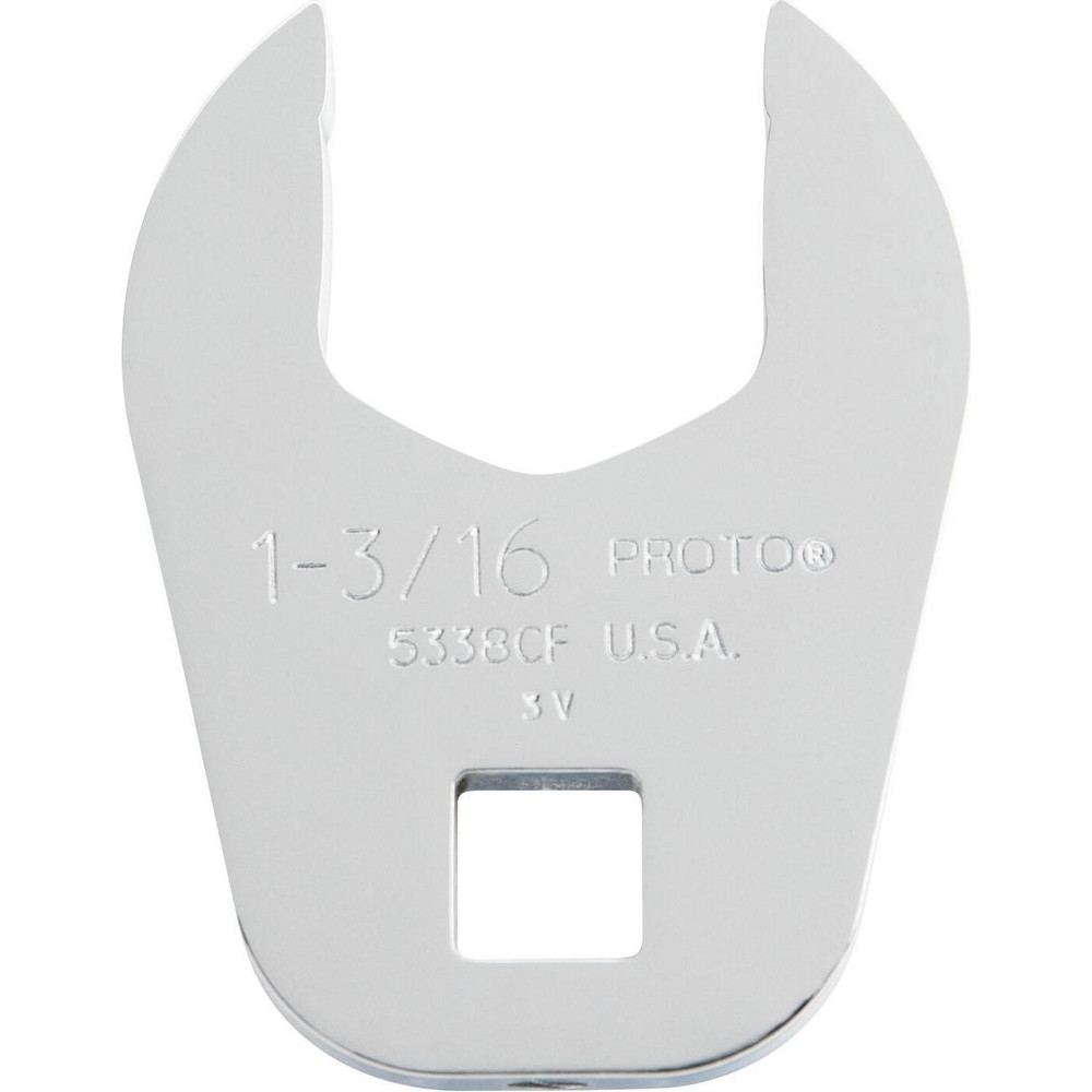 Open End Crowfoot Wrench: 1-3/16" - 2-11/32" Head Dia, 3/8" Head Thickness, Chrome Finish