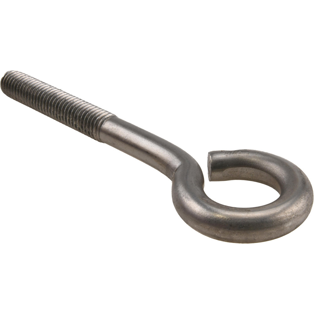 1/2-13, Stainless Steel Wire Turned Open Eye Bolt - 2-1/2" Thread Length, 1" ID x 1-57/64" OD, 4" Shank Length