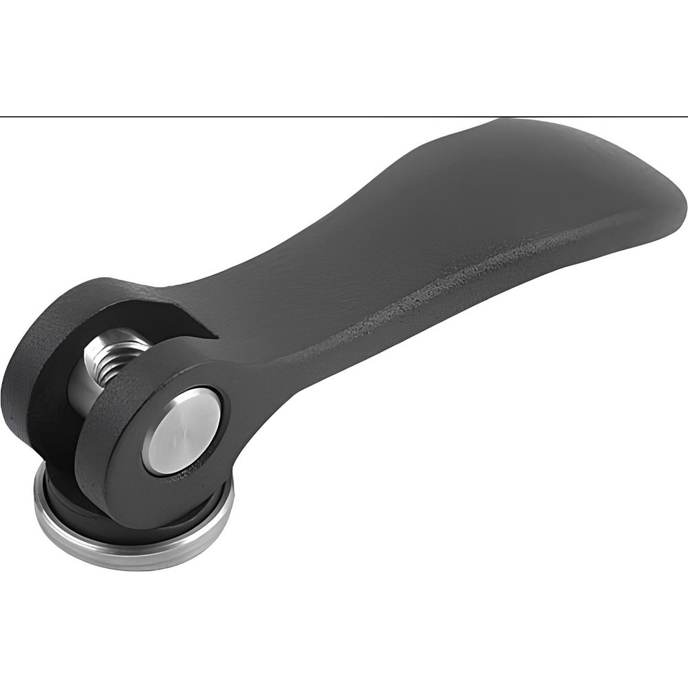 Threaded Hole Adjustable Clamping Handle: 5/16-18 Thread, 1.06" Hub Dia, Aluminum, Black