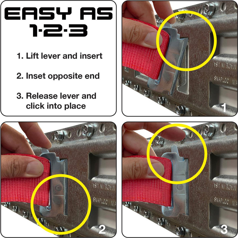 Snap Loc Rullers Snap-Loc - Vertical or Horizontal E-Track: 0.66' Long, 0.5000