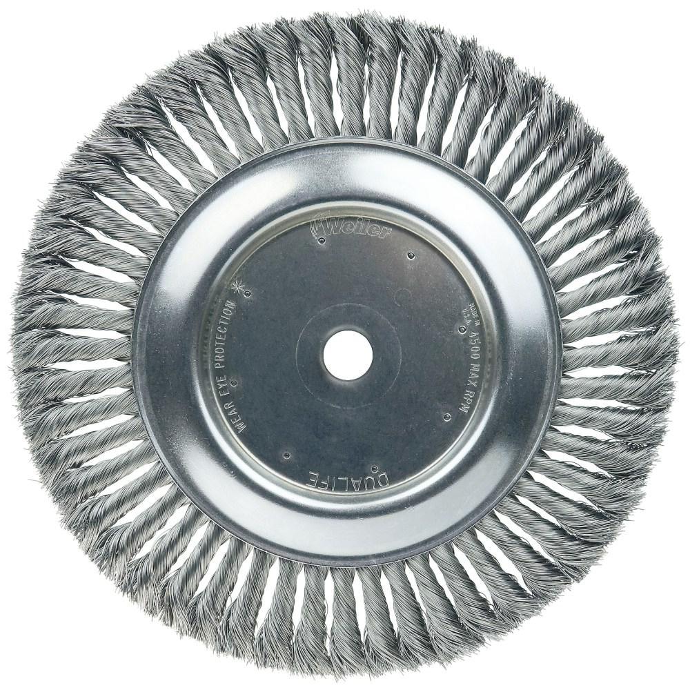 Weiler 8178 Wheel Brush: 10" Wheel Dia, Knotted 