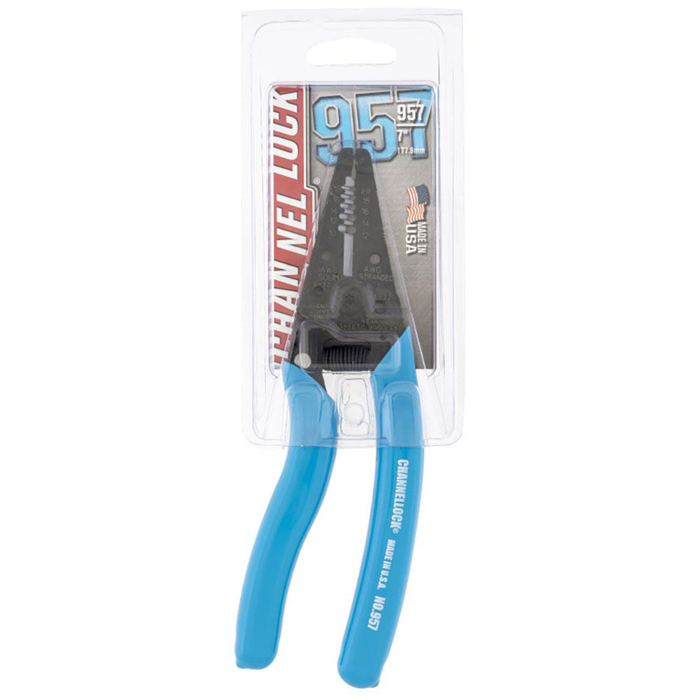 Channellock Wire Stripper Cable Cutter Plastic Cushion Handle, 7" OAL 71257034 MSC