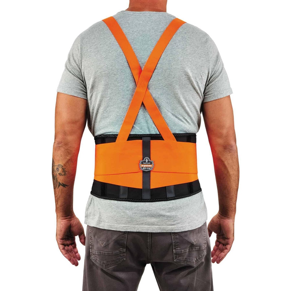 Back Support: Belt with Adjustable Shoulder Straps & Belt with Shoulder Straps, 3X-Large, 46 to 52" Waist, 8" Belt Width