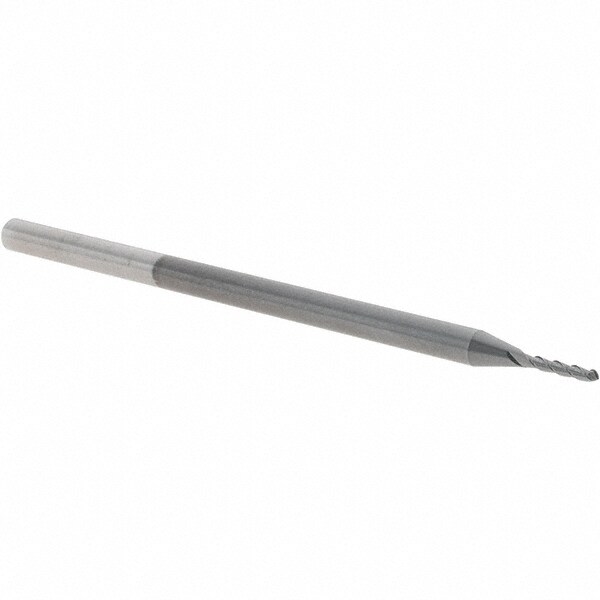 Ball End Mill: 3/64" Dia, 1/4" LOC, 3 Flute, Solid Carbide