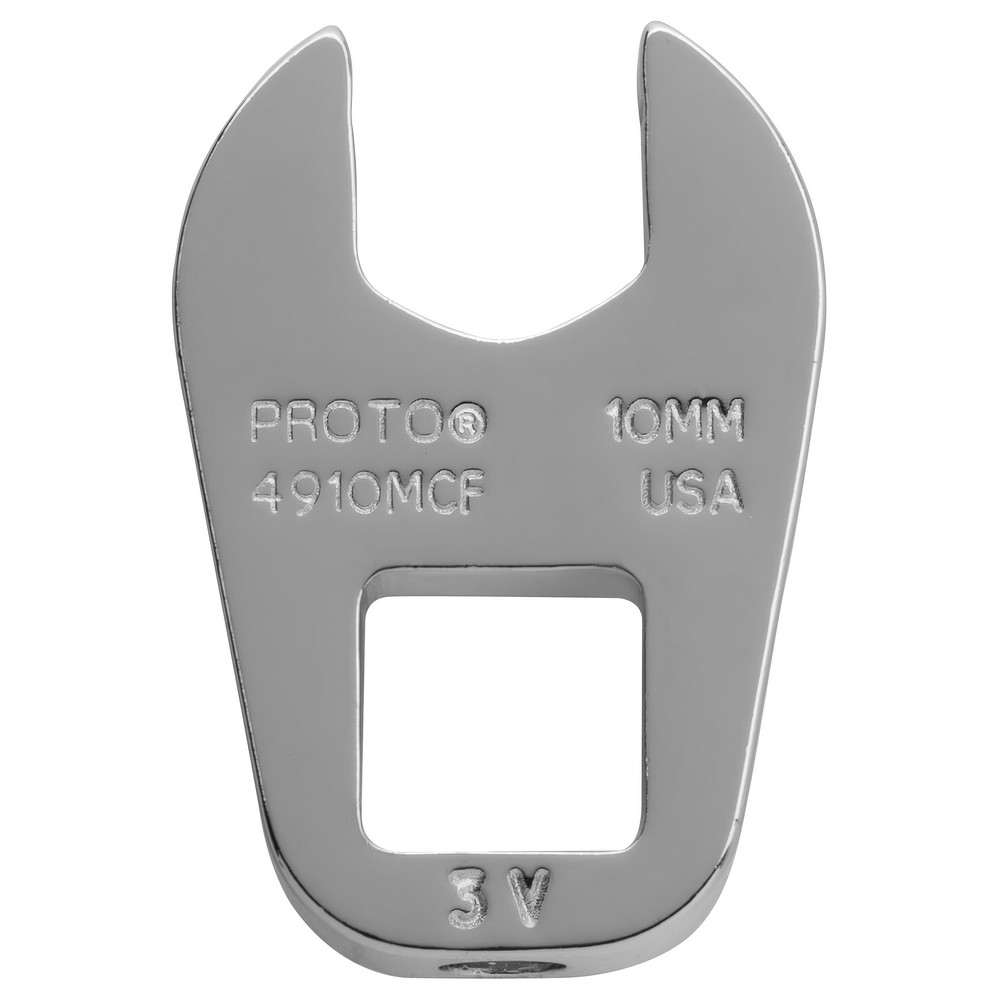 Open End Crowfoot Wrench: - 0.9500" Head Dia, 1/4" Head Thickness, Chrome Finish