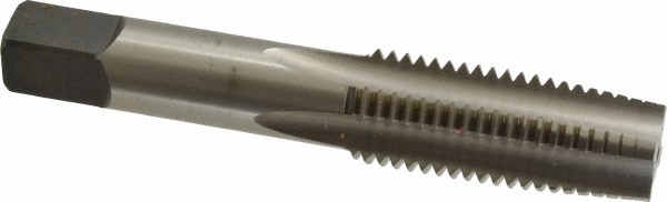 Straight Flute Tap: M20x2.5 Metric Coarse, 4 Flute, Taper Chamfer, 6H Class of Fit, High-Speed Steel, Bright/Uncoated Finish - 2" Thread Length, 4-15/32" OAL, Right Hand, D7, Series 1001