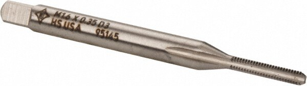 M1.6x0.35 Bottoming RH 6H D3 Bright High Speed Steel 2-Flute Straight Flute Hand Tap