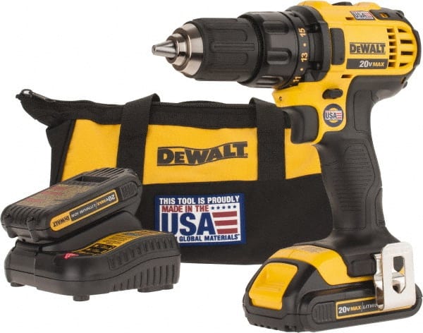 DeWALT - Cordless Drill: 20V, 1/2″ Chuck - 71362297 - MSC Industrial Supply