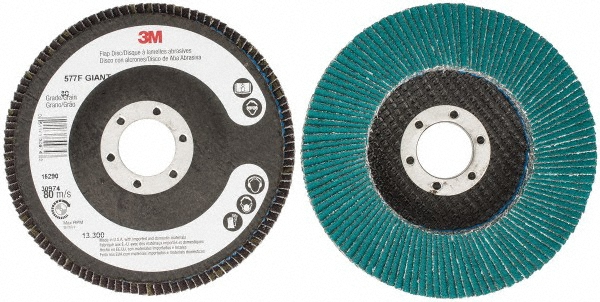 Flap Disc: 7/8" Hole, 80 Grit, Zirconia Alumina, Type 27