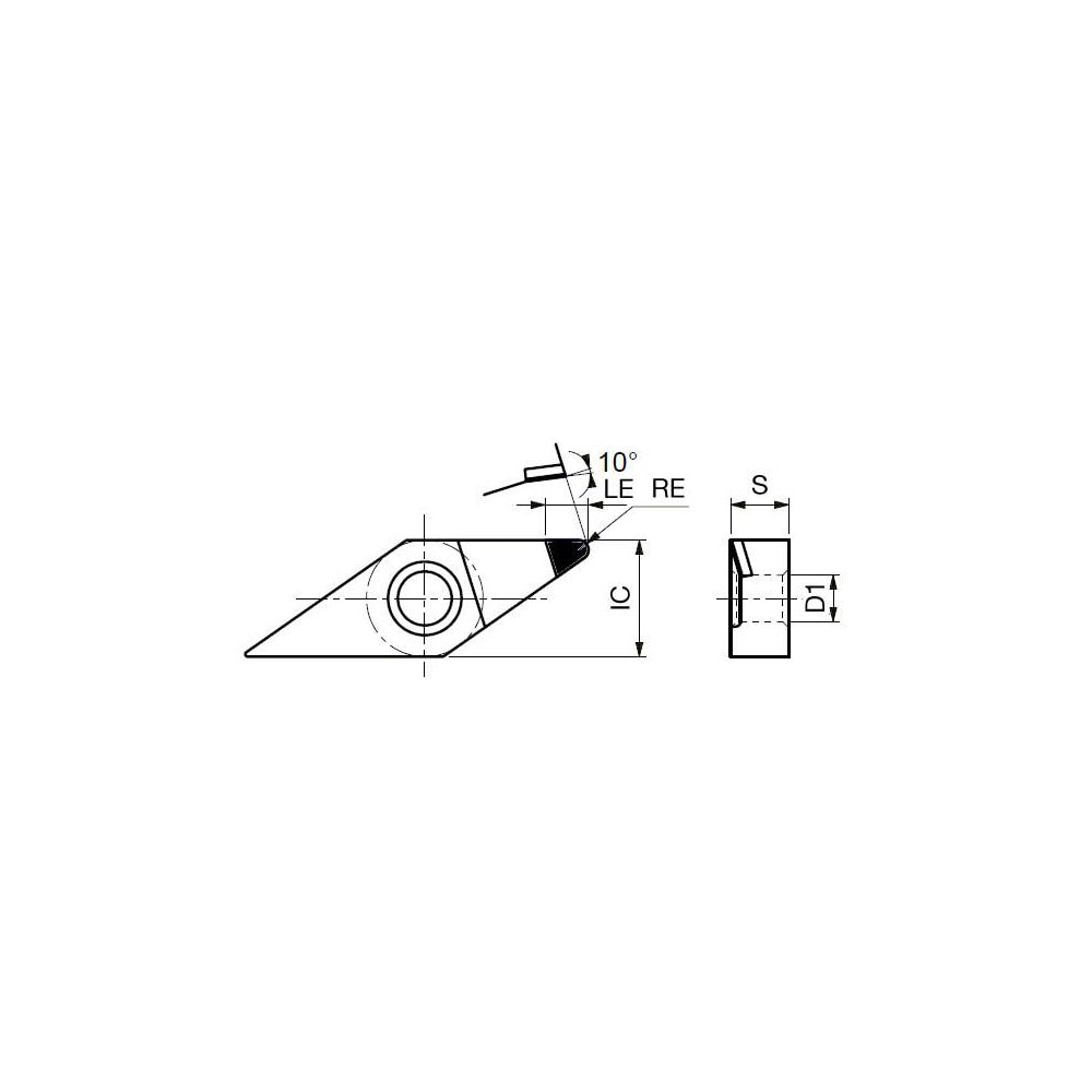 Tungaloy 6822174 Turning Inserts; Insert Style: VNMM ; Insert Size Code: 331 ; Insert Shape: Diamond ; Coating/Finish: Uncoated ; Manufacturer Grade: DX120 ; Corner Radius (Decimal Inch): 0.0160 Image