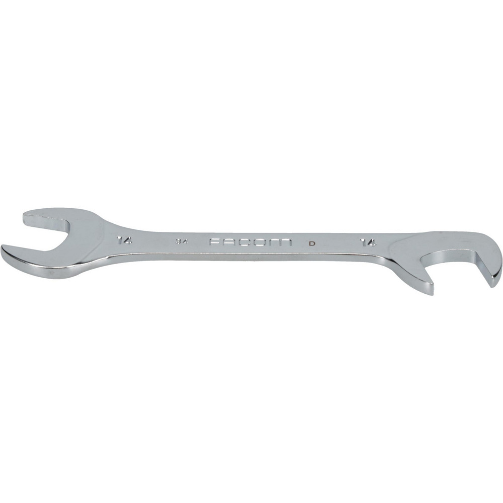 Extra Thin Open End Wrench: Double End Head, 14 mm, Double Ended