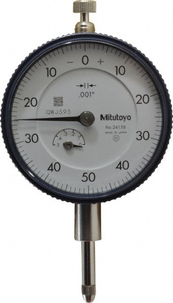 Mitutoyo 2415A Dial Drop Indicator: 0.5" Range, 0-50-0 Dial Reading, 0.001" Graduation, 2-1/4" Dial Dia Image