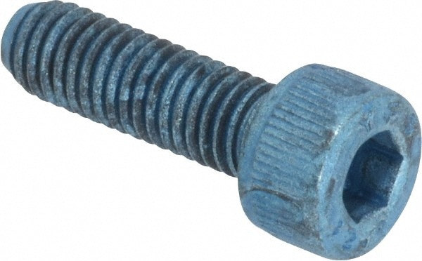 Metric Blue UST176221 Low Head Socket Cap Screw: M5 x 0.8, 16 mm Length Under Head, Socket Cap Head, Hex Socket Drive, Alloy Steel, Metric Blue Finish Image