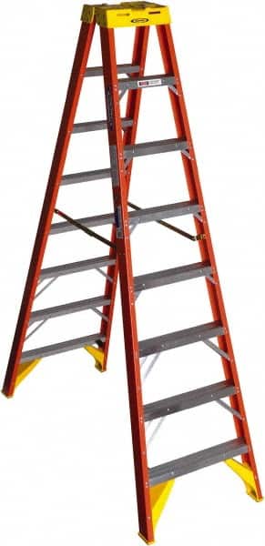 Werner T6208 7-Step Ladder: Fiberglass, Type IA, 8 OAH 