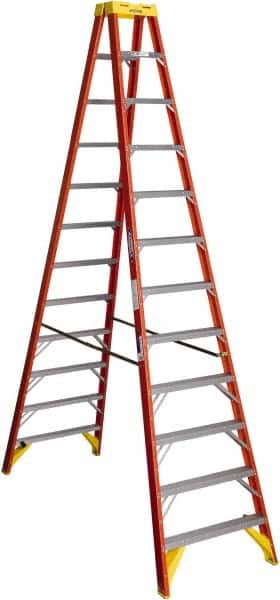 Werner T6212 11-Step Ladder: Fiberglass, Type IA, 12 OAH 