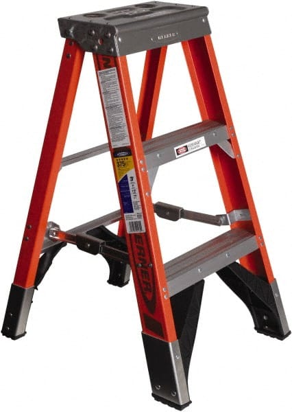 Werner 7403 2-Step Ladder: Fiberglass, Type IAA, 375 lb Capacity, 3 OAH 