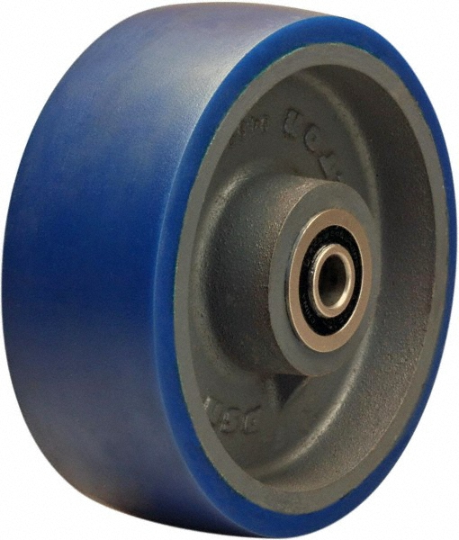 Hamilton Caster Wheel: Polyurethane on Cast Iron, 8" Dia, 3" Wide, 3/4" Axle - Sealed Precision Ball Bearing | Part #W-830-SPB-3/4