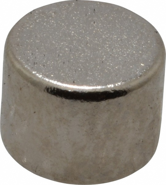1/4" Dia x 3/16" High Neodymium Rare Earth Magnet - 1.5 Lb Max Capacity, 200&deg;F Max, Nickel Plated
