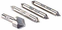 4 Piece 1-1/4" Cutter Head Diam, Cobalt Chamfer Mill Set