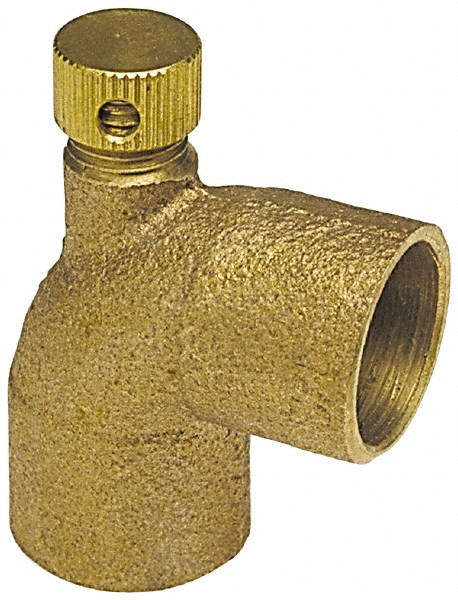 Cast Copper Pipe 90 &deg; Vent Elbow: 1" Fitting, C x C, Pressure Fitting - C x C, Pressure Fitting