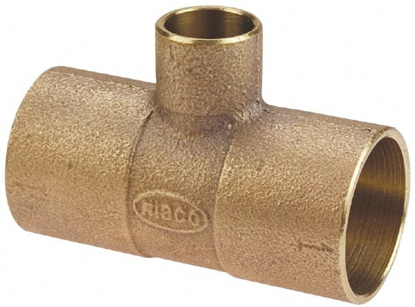 NIBCO B102450 Cast Copper Pipe Tee: 1-1/2" x 1/2" x 1-1/4" Fitting, C x C x C, Pressure Fitting Image