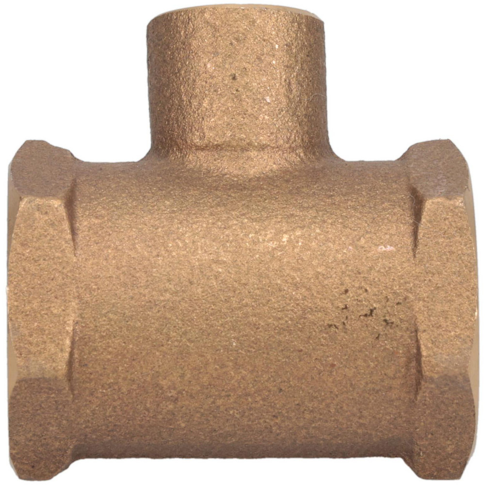 Cast Copper Pipe Tee: 3/4" x 3/4" x 1/2" Fitting, C x F x C, Pressure Fitting - F x F x C, Pressure Fitting