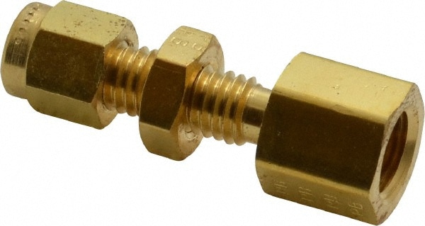 Parker 2FBC2N-B Compression Tube Bulkhead Female Connector: 1/8" Thread, Compression x FNPT Image