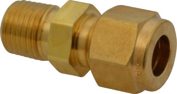 164CA-8-8-6 1/2 x 1/2 x 3/8 Tube Size Parker Brass Compression-Align Unequal Union Tee