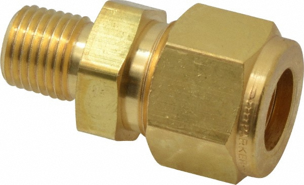 Parker Compression Tube Connector: 1/2" Tube OD, Compression x MNPT - Brass, ASME-SB75 & ASTM-B75 | Part #8MSC4N-B