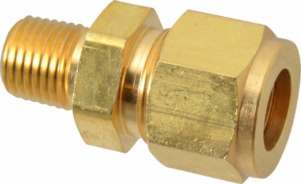 Parker Compression Tube Connector: 1/2" Tube OD, Compression x MNPT - Brass | Part #8-4 FBZ-B