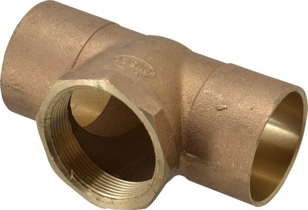 NIBCO B147350 Cast Copper Pipe Tee: 2" Fitting, C x C x F, Pressure Fitting Image