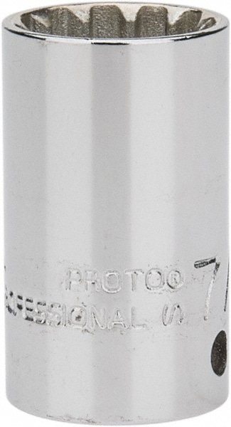 PROTO J4714SPL Spline Socket: 1/4" Drive, 7/16" Hex Image