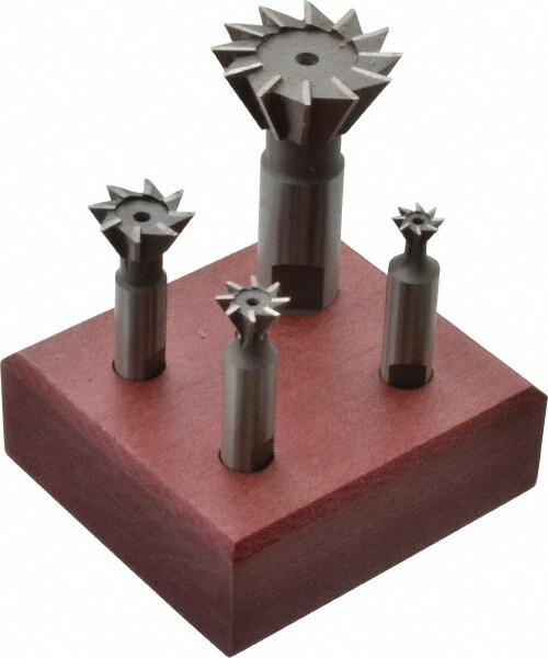 4 Piece 3/8 to 1-3/8" 60° Dovetail Cutter Set