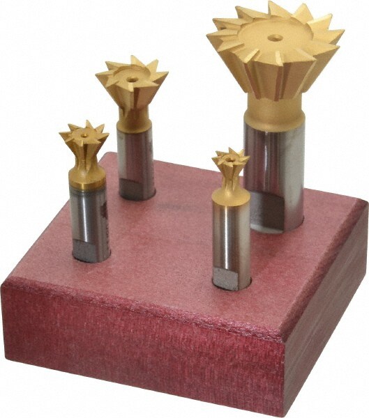 4 Piece 3/8 to 1-3/8" 60° Dovetail Cutter Set