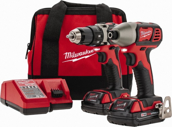 M18&trade; 2-Tool Combo Kit - Includes (2) 18V Red Lithium-ion Batteries, Carrying Case & Charger