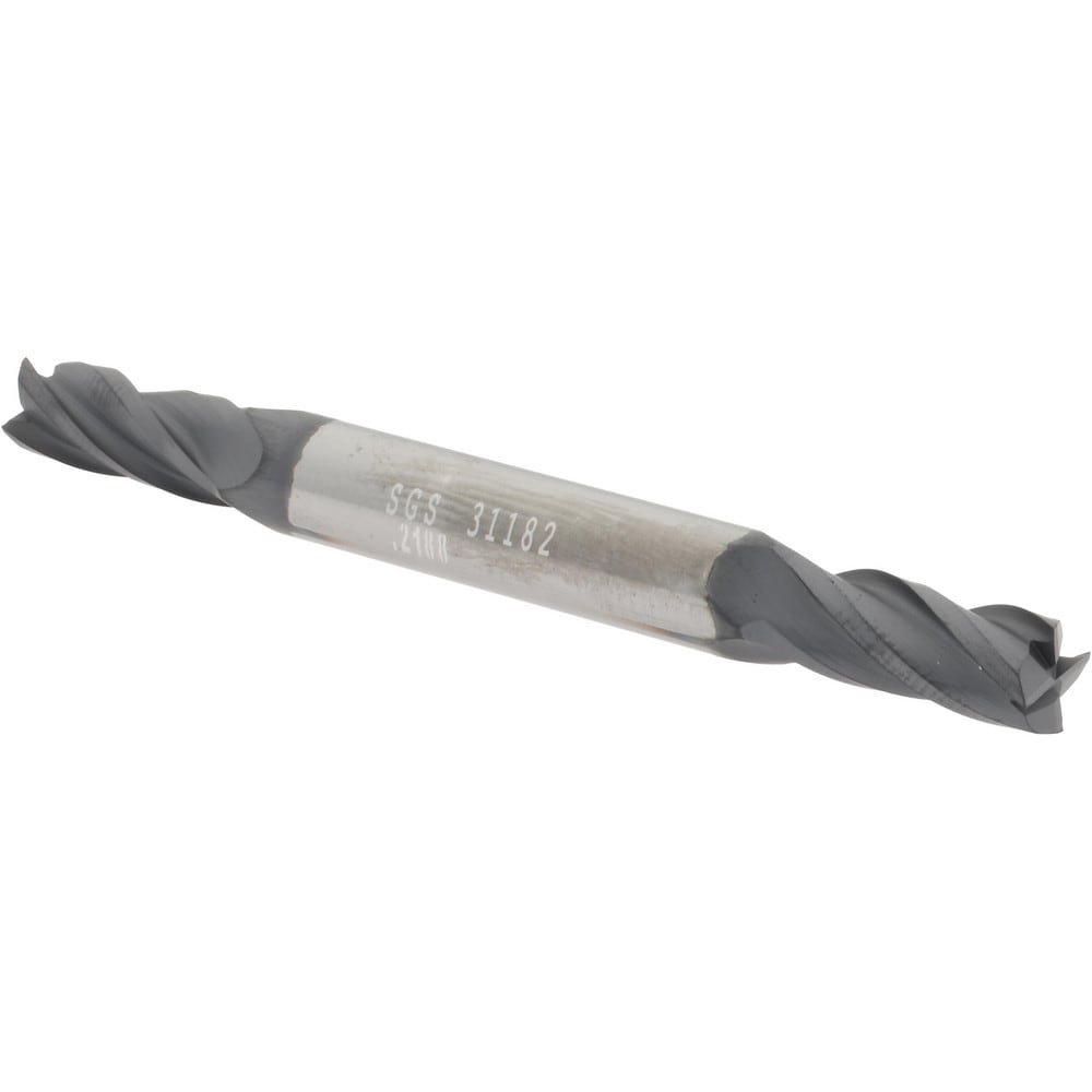 SGS 31182 Square End Mill: 7/32 Dia, 1/2 LOC, 1/4 Shank Dia, 2-1/2 OAL, 4 Flutes, Solid Carbide Image