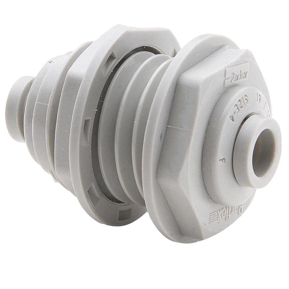Push-To-Connect Tube to Tube Tube Fitting: Bulkhead Union, 5/16" OD