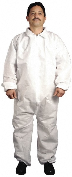 Disposable Coveralls: Size Small, 1.60 oz, SMS, Zipper Closure