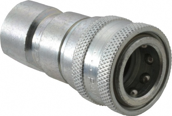 Parker H3-62-T8 Hydraulic Hose Female Straight Thread Coupler: 3/8", 3/4-16, 4,000 psi Image