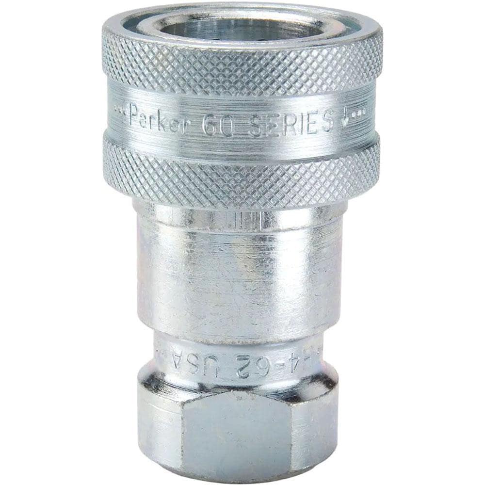 Parker H4-62-T10 Hydraulic Hose Female Straight Thread Coupler: 1/2", 7/8-14, 4,000 psi Image